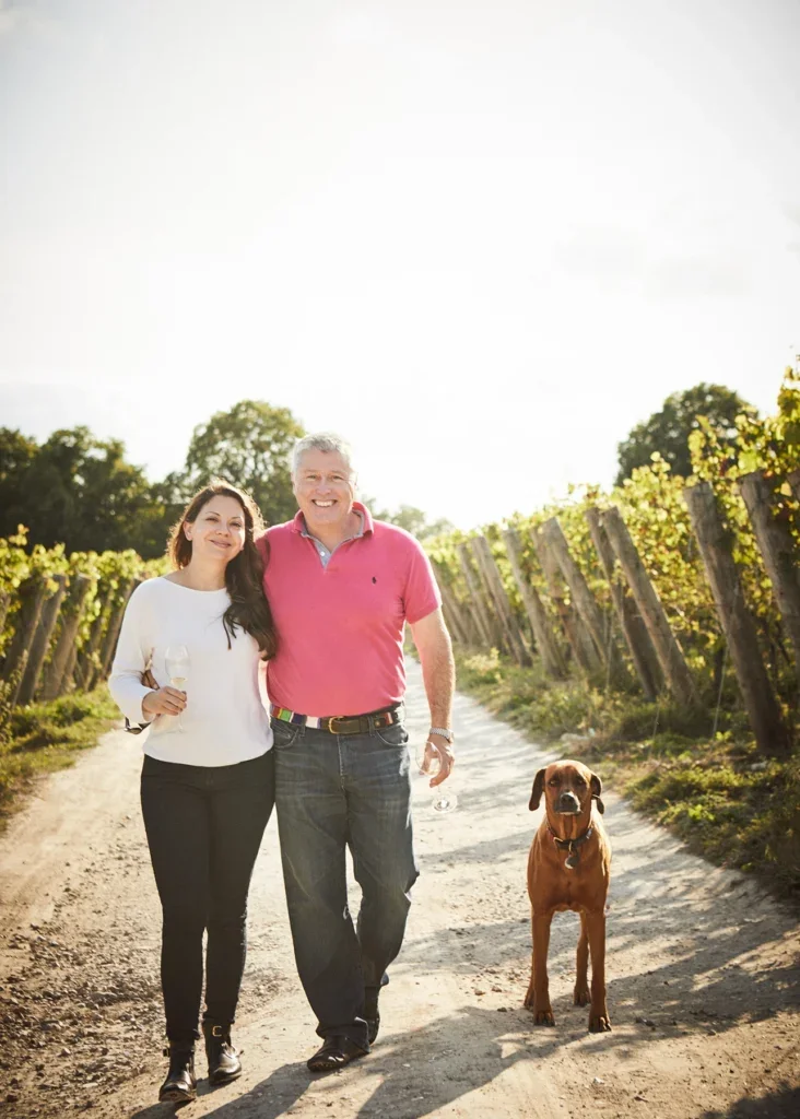 Hambledon vineyard’s owners Ian Kellett and his wife Anna Krits-Kellett. 