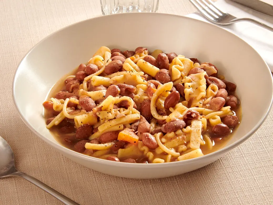 a bowl of pasta e fagioli