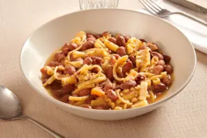 a bowl of pasta e fagioli