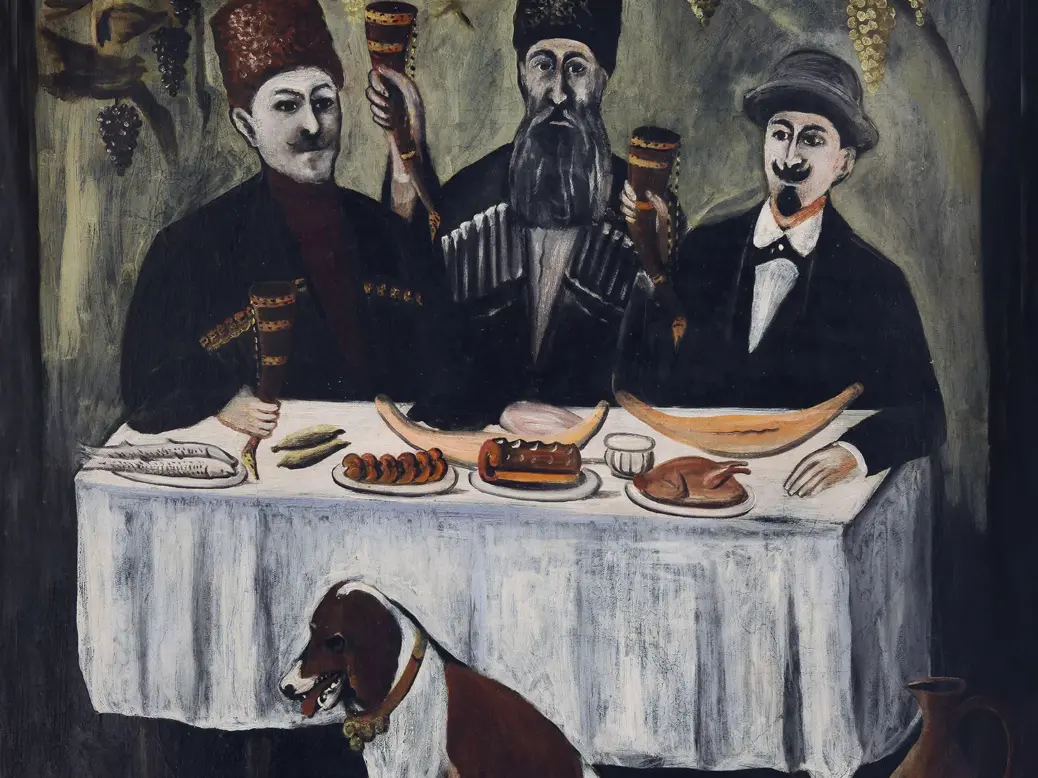 Georgians toasting at a supra