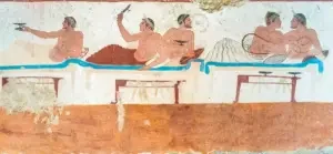A symposion depicted at the tomb of the diver