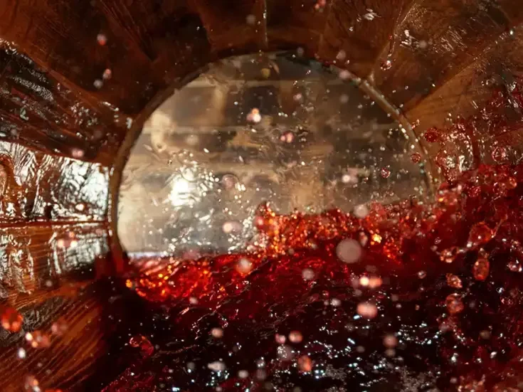 A river of wine in a barrel