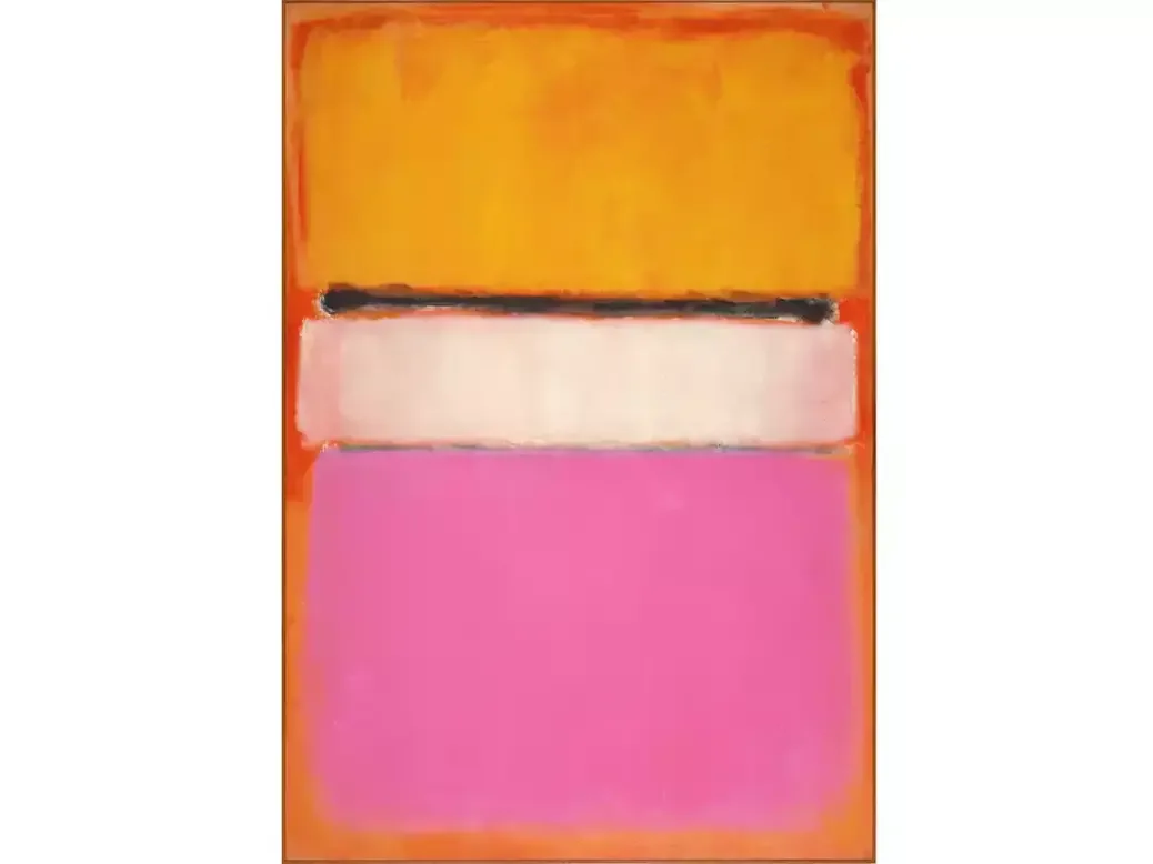 Rothko White Center (Yellow, Pink, and Lavender on Rose)