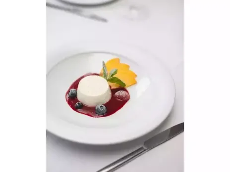 At the table: Panna cotta