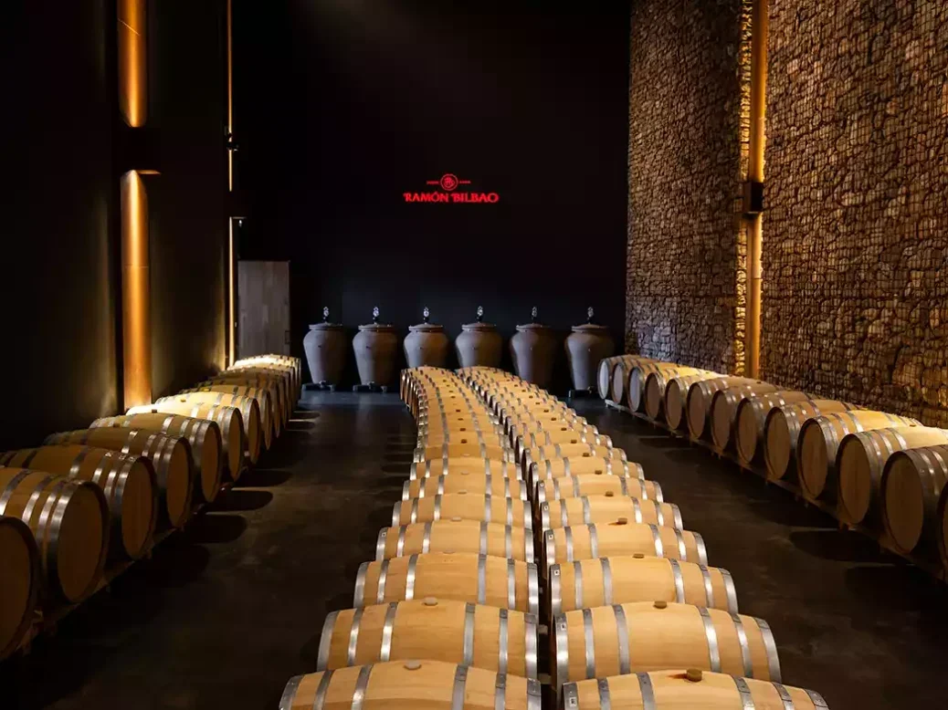 barrels in the Ramon Bilbao bodega