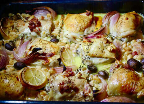At the table: Coq au Riesling